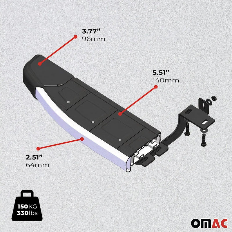 Alu Side Step Nerf Bars Running Board for Dodge Nitro 2007-2012 Black Silver 2x - OMAC USA