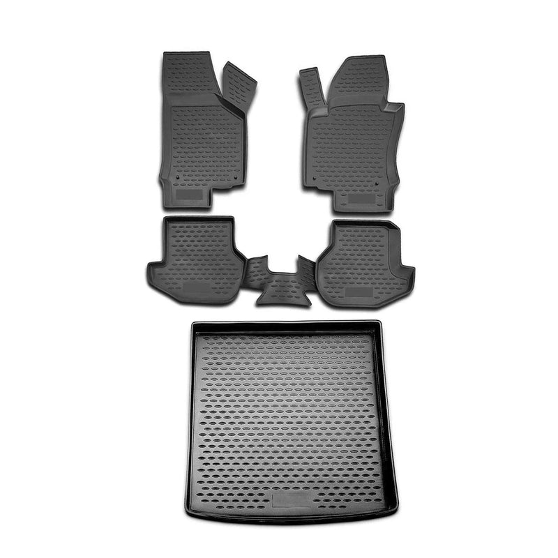 2007-2016 VW EOS Floor Mats & Cargo Liner Full Set All Weather Black