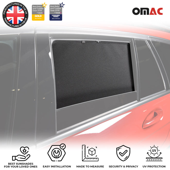 Side Window Curtain Mesh for Mercedes C Class W204 Wagon 2010-2014 Black 4x