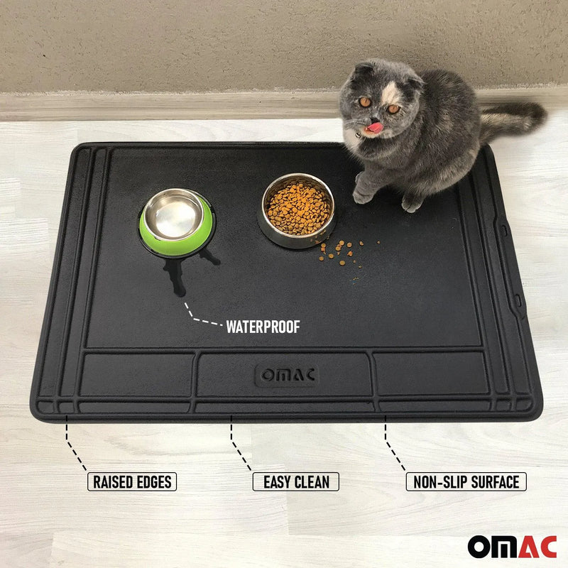 OMAC Pet Feeding Mat Waterproof Anti-Slip Dogs and Cats Food Placement Mat