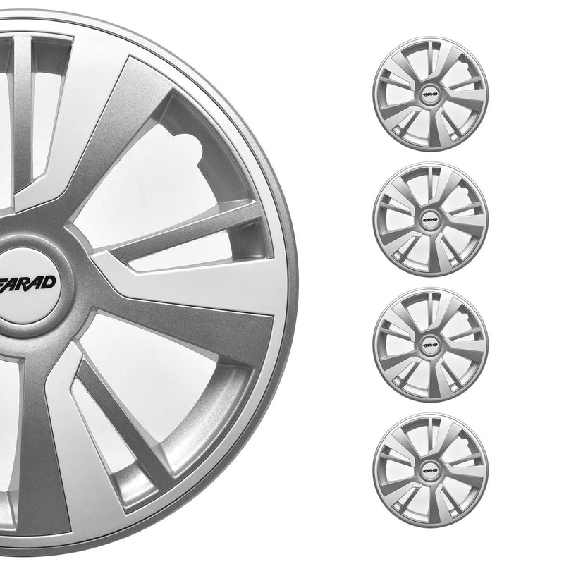 Twintone Hub Caps Wheel Cover 16" Grey & White Insert Full Set 4 pcs.