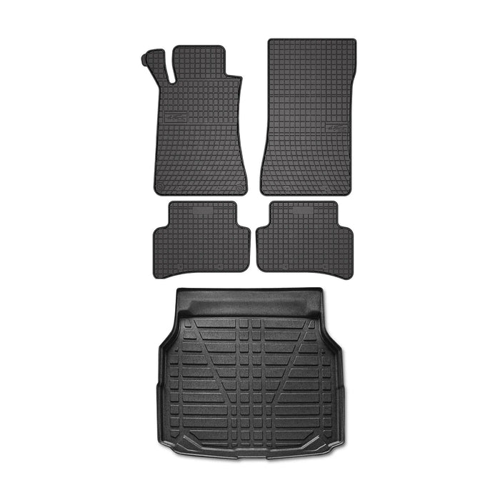 Floor Mats Cargo Liner Set for Mercedes C Class W203 2001-2009 All-Weather TPE