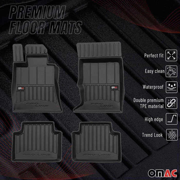 OMAC Premium Floor Mats for Alfa Romeo Giulia 2017-2024 AWD Black Heavy Duty