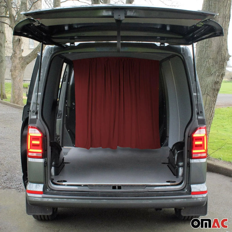 63" x 71" Cab Divider Van Cabin Curtain Campervan Kit Red