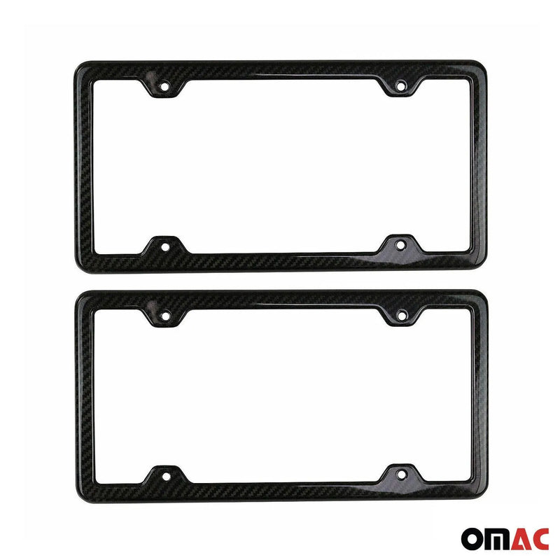 2 Pcs Real Carbon License Plate Frame Rear & Front Tag Holder