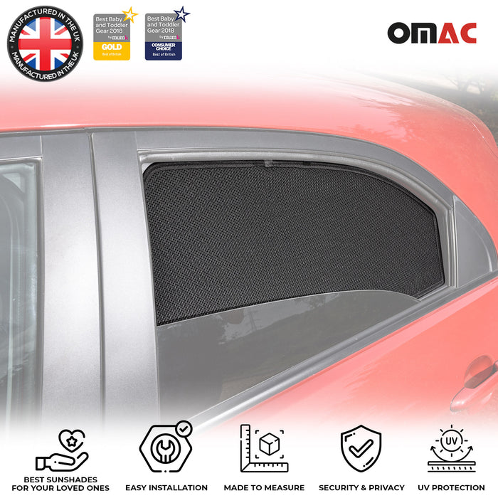 Side Rear Window Curtain Mesh UV Block for Kia Rio 2012-2017 Black 2Pcs