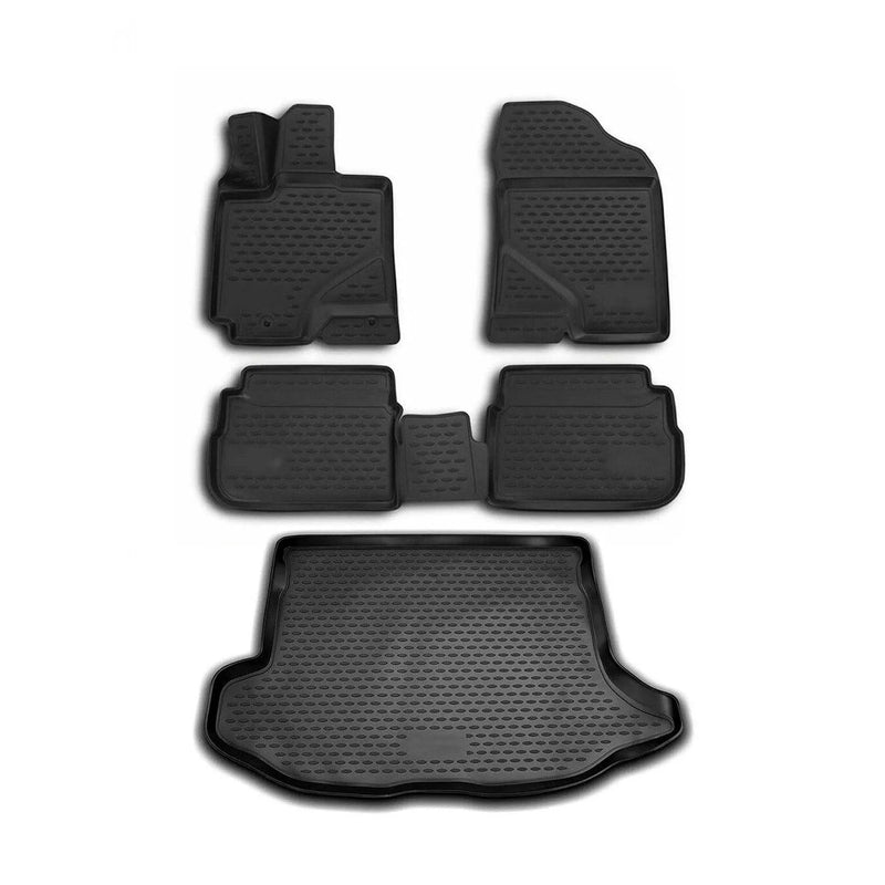 2009-2010 Pontiac Vibe Floor Mats & Cargo Liner Full Set All Weather Black