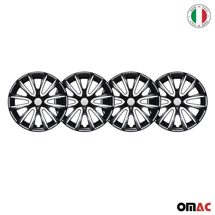 16" Wheel Covers Hubcaps for Ford EcoSport 2018-2022 Black White Gloss - OMAC USA
