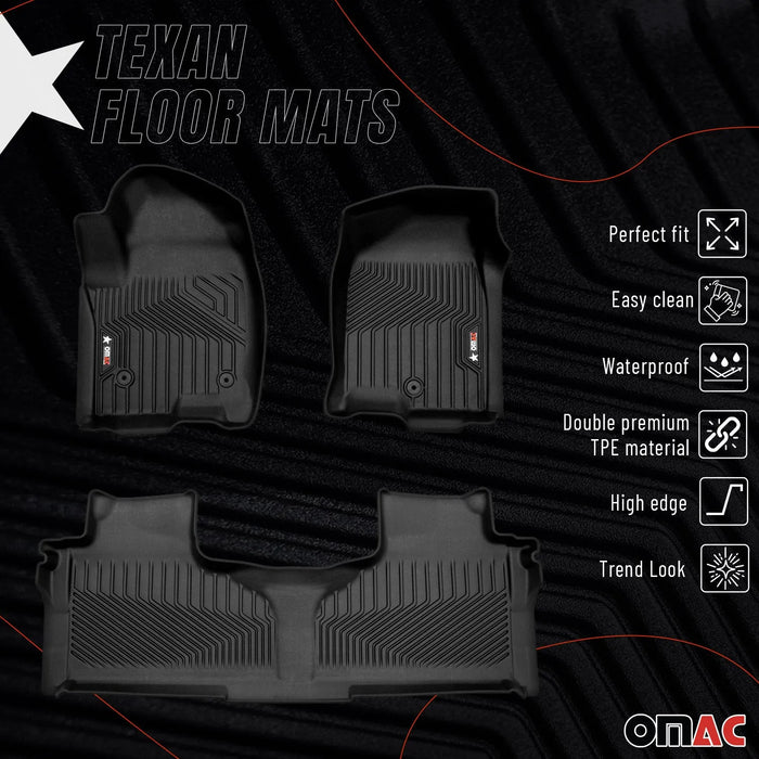 Floor Mats GMC Yukon XL 2021-2023 All Weather High Edge