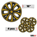 Hub Cap 16" Inch Wheel Rim Cover Matt Black with Yellow Insert 4pcs Set - OMAC USA