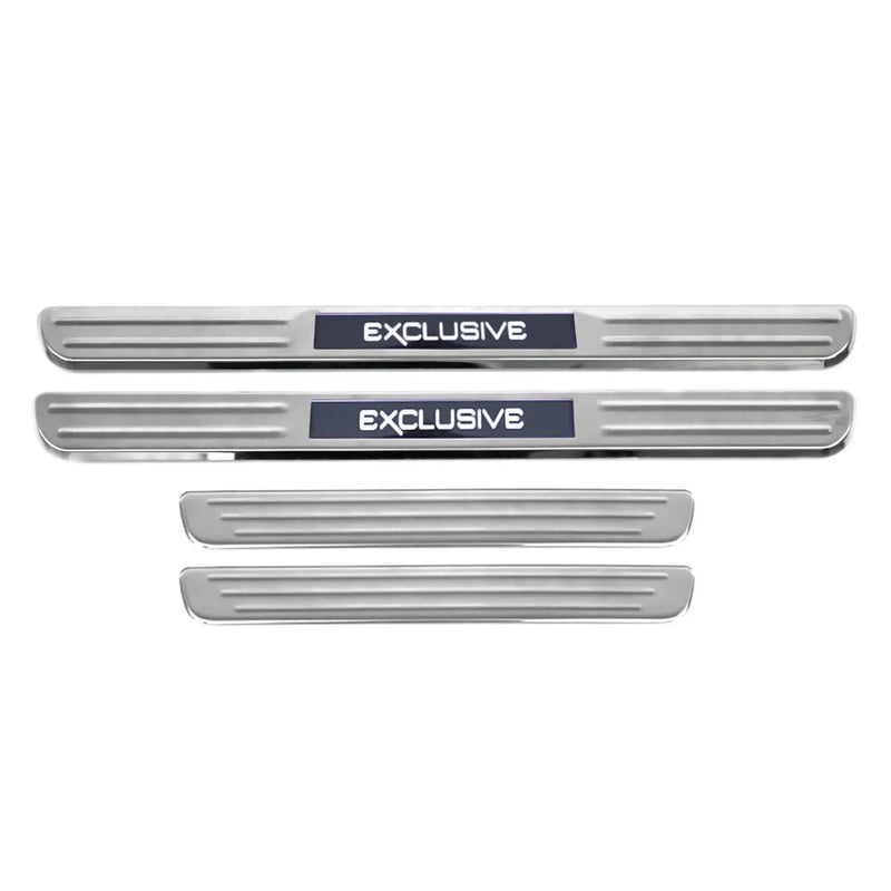 Audi A6 S6 RS6 Door Sill Scuff Plate Illuminated Exclusive Steel Silver 4Pcs