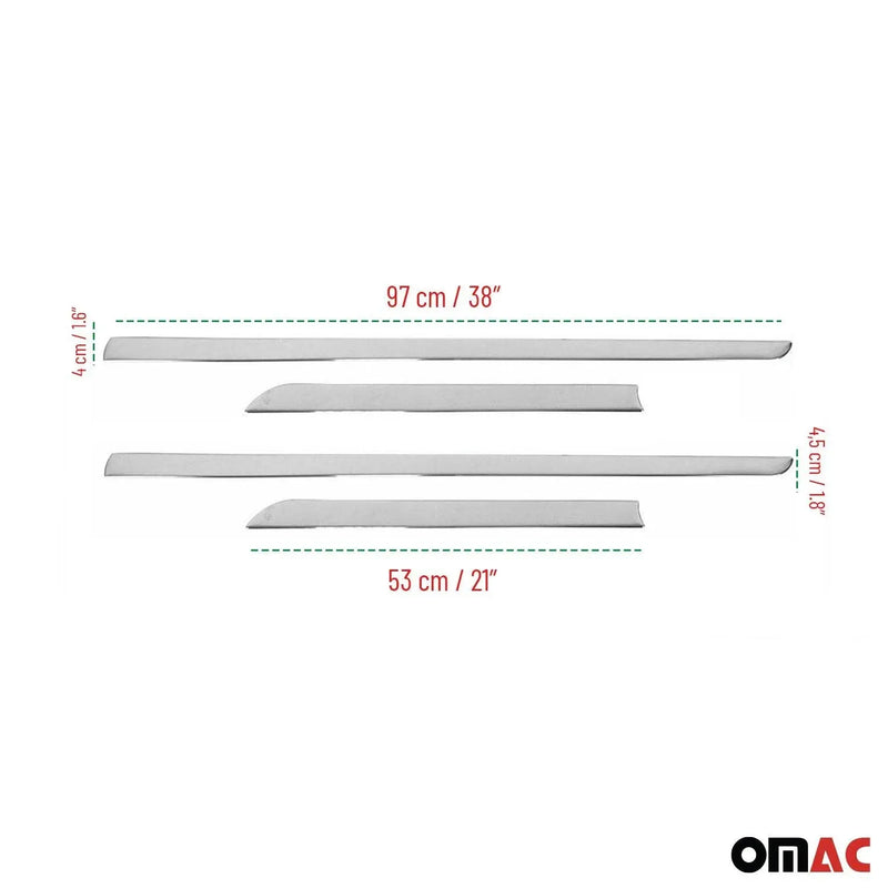 Side Door Molding Trim for Honda Civic 2012-2015 Sedan Steel Silver 4x - OMAC USA