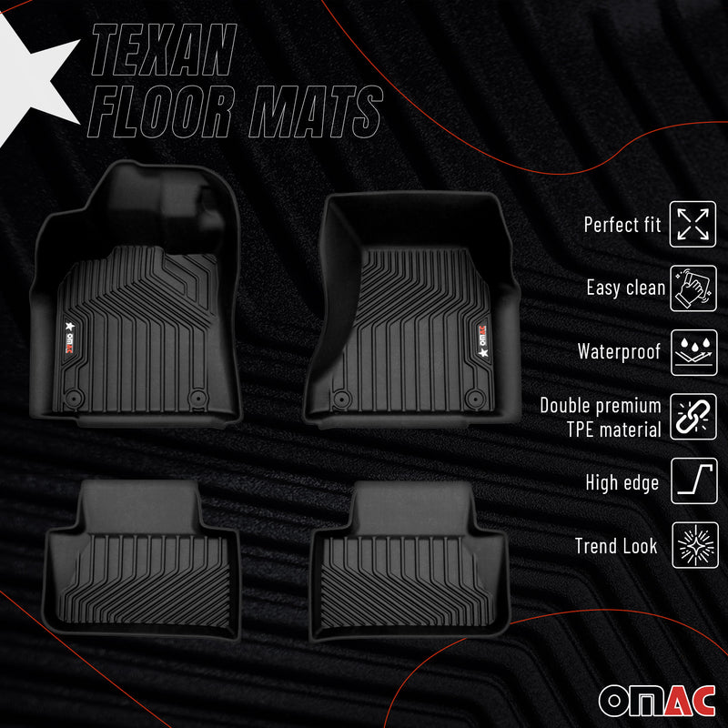 2015-2024 Porsche Macan Premium Floor Mats Liners First and Second Row Set Black