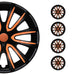 14" Wheel Covers Hubcaps for Nissan Versa Black Matt Orange Matte - OMAC USA