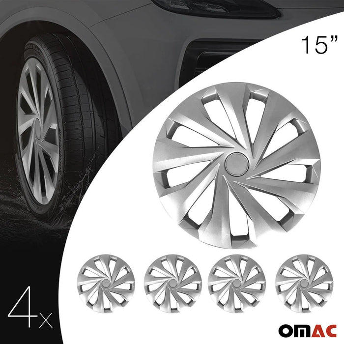 15 Inch Wheel Rim Covers Hubcaps for Toyota Camry Silver Gray