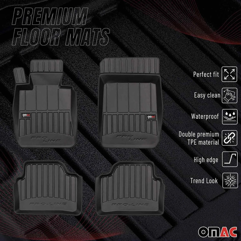 2005-2012 BMW 3 Series E91 Wagon Premium Floor Mats Liners Full Set All Weather Heavy Duty Black