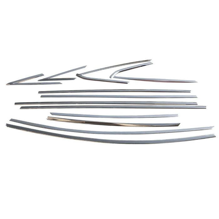 Window Molding Trim Streamer for Ford Focus 2012-2018 Sedan Steel Silver 12 Pcs