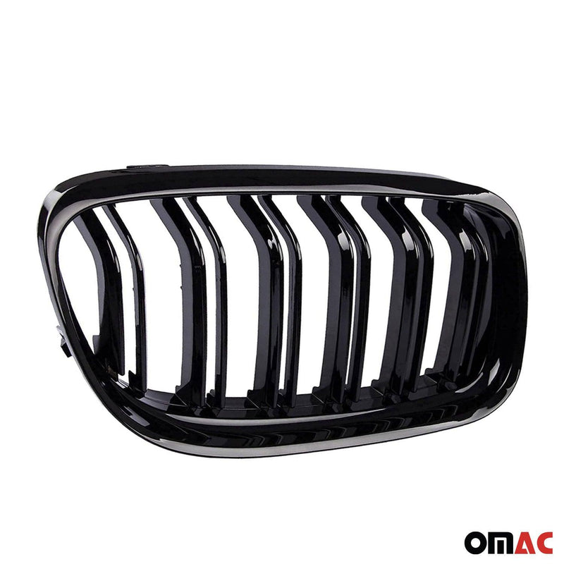 2009-2012 BMW 3 Series E90 E91 E92 E93 FL Front Kidney Grille M4 Style Gloss Black Dual Slat