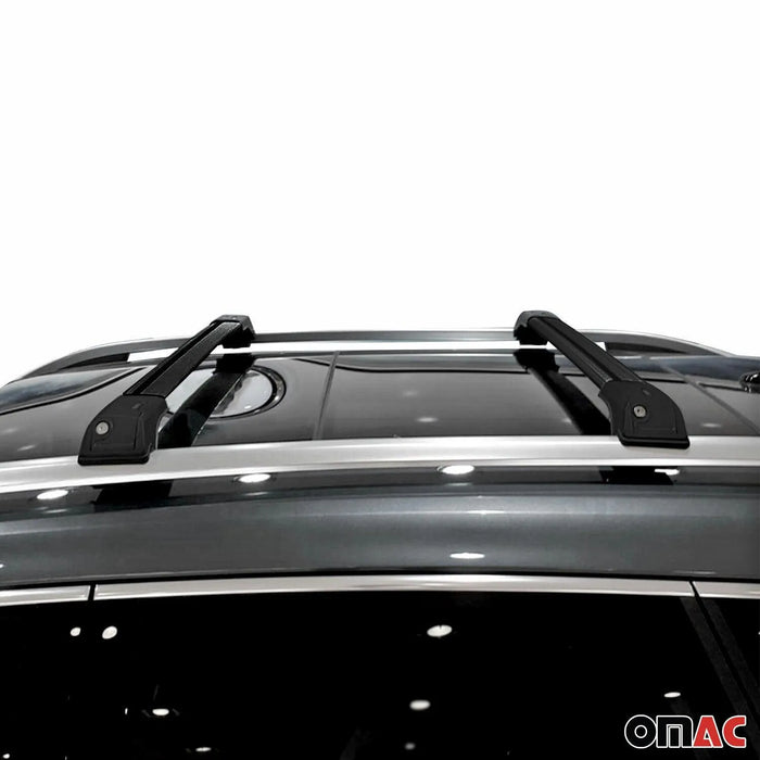 Roof Rack Cross Bars Aluminum for Toyota Land Cruiser Prado 2003-2009 Black 2Pcs