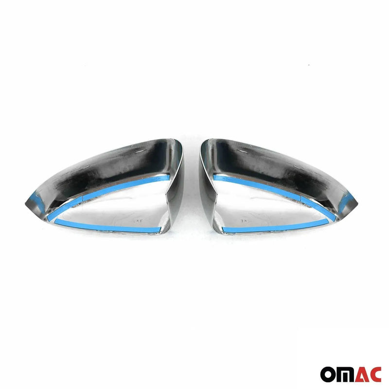 Side Mirror Cover Caps Fits Ford Tourneo Courier 2014-2018 Chrome Silver 2 Pcs - OMAC USA