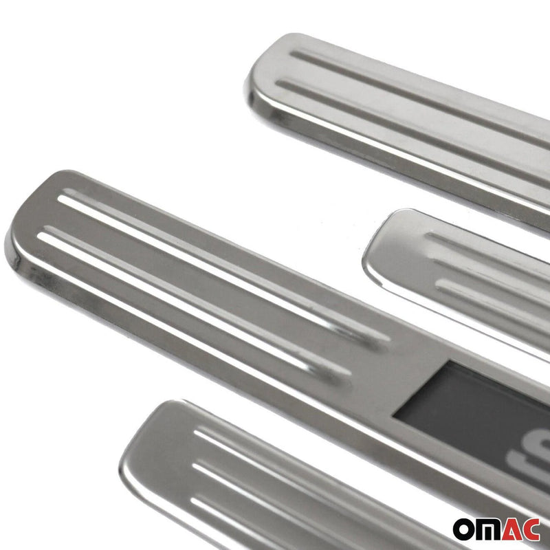 Audi Q3 Q5 Door Sill Scuff Plate Illuminated Sport Steel Silver 4 Pcs