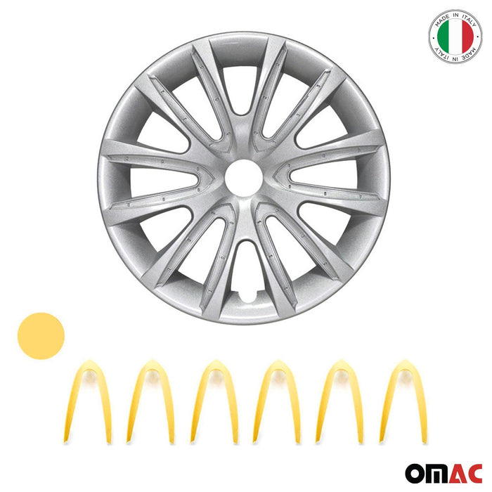 15" Wheel Covers Hubcaps for Nissan Gray Yellow Gloss - OMAC USA