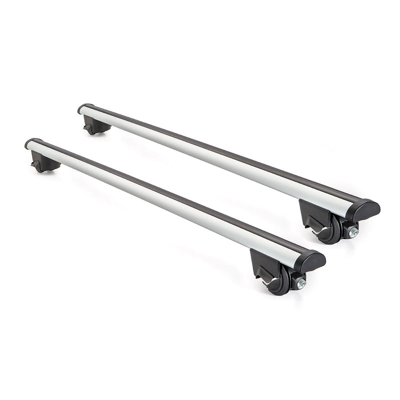 Roof Rack Cross Bars Carrier Rails Roof Bar Aluminium 2 Pcs Lockable Silver