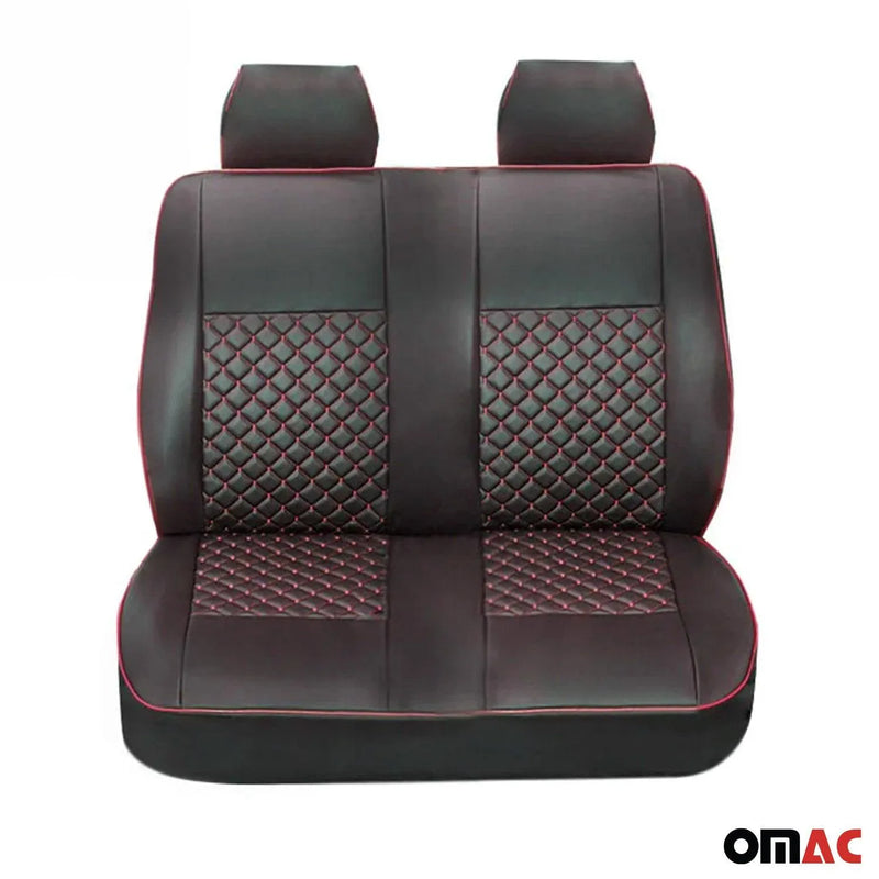 2016-2024 Mercedes Metris Leather Car Seat Covers Protector Black Red 2+1