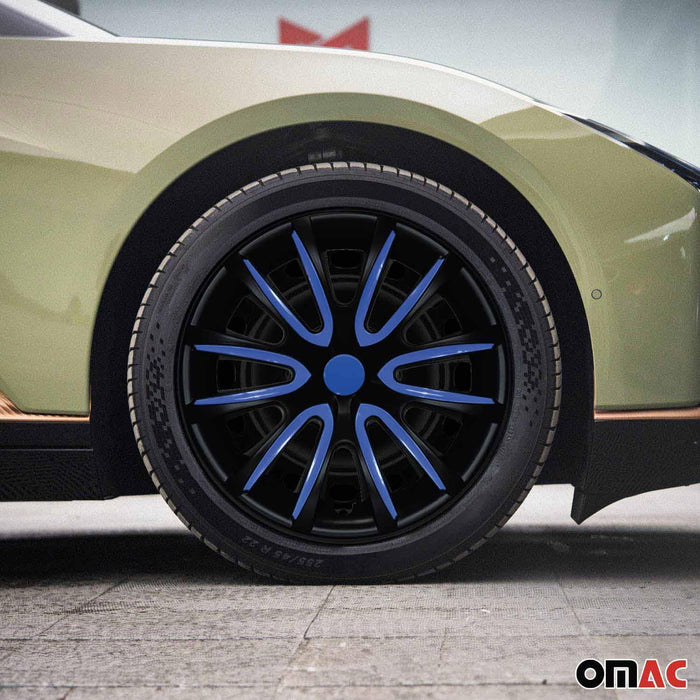 15" Wheel Covers Hubcaps for Chevrolet Black Matt Dark Blue Matte - OMAC USA