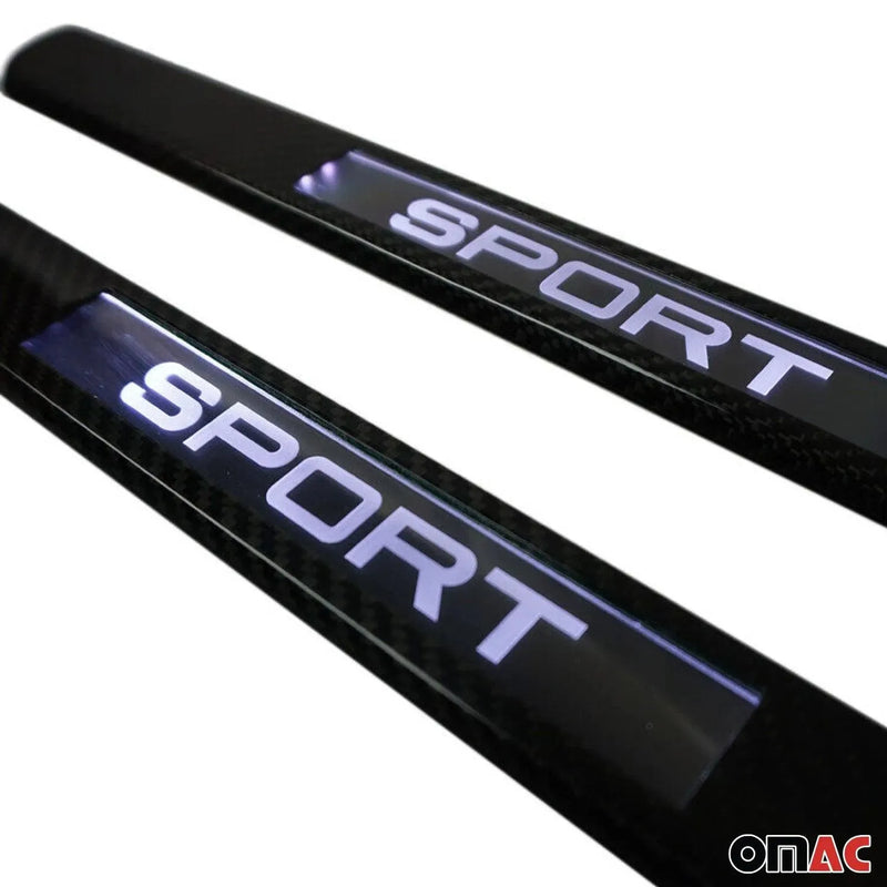 Door Sill Scuff Plate Illuminated for Audi A3 S3 2006-2013 Sport Carbon Fiber 2x - OMAC USA