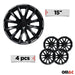 15" Inch Hubcaps Wheel Rim Cover Glossy Black with Black Insert 4pcs Set - OMAC USA