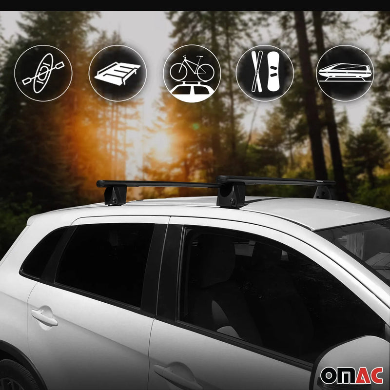 2013-2015 Subaru XV Crosstrek Roof Rack Cross Bars Black