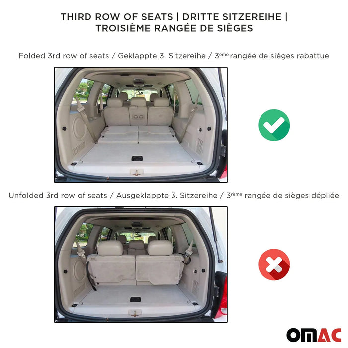 OMAC Cargo Mats Liner for Kia Telluride 2020-2024 3nd Row Waterproof Black