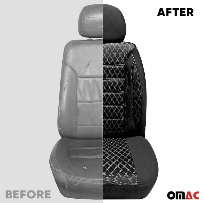 Front Car Seat Covers Protector for Mercedes Polycotton Black 1Pc