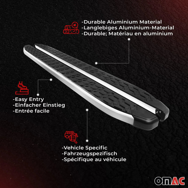 2003-2009 Kia Sorento Running Boards Side Steps Silver & Black