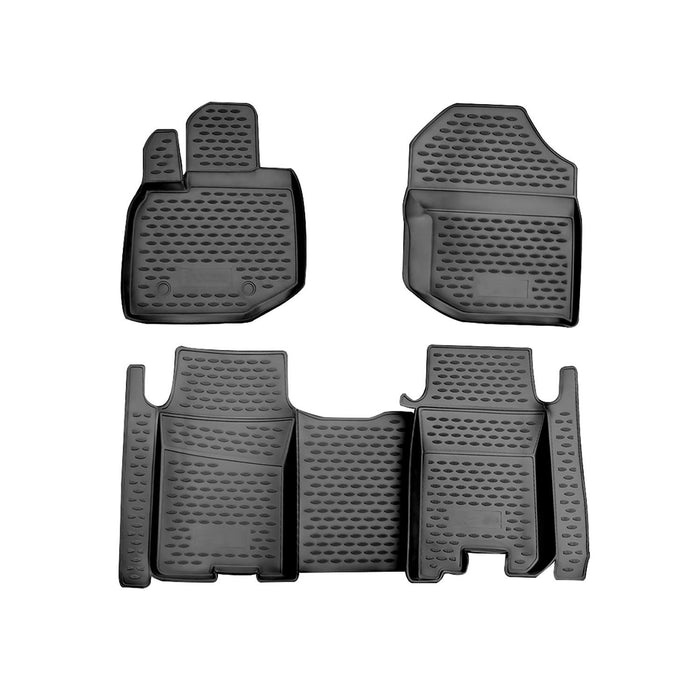 OMAC Floor Mats Liner for Honda Fit 2009-2013 Black TPE All-Weather 4 Pcs