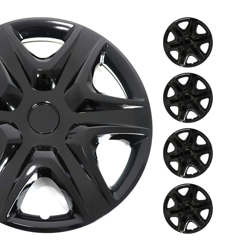 Kansas Hub Caps Wheel Cover 15" Black Full Set 4 pcs.