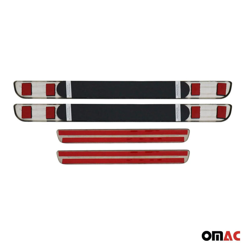 Door Sill Scuff Plate Illuminated for GMC Sport Steel Dark 4 Pcs