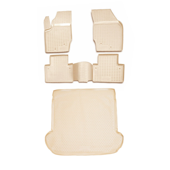 Custom Floor Mats & Cargo Liners for Volvo XC90 2003-2014 Beige 5 Pcs