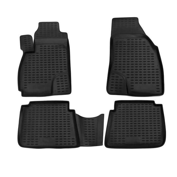 OMAC Floor Mats Liner for Hyundai Santa Fe 2001-2006 Black TPE All-Weather 4 Pcs