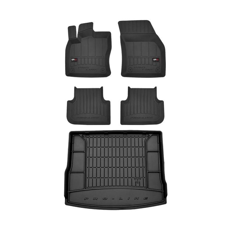 2018-2024 VW Tiguan Premium Floor Mats & Cargo Liner Full Set All Weather Heavy Duty Black