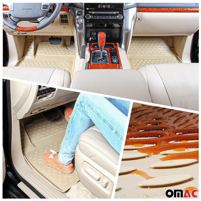 Custom Floor Mats & Cargo Liners for BMW X3 E83 2004-2010 Rubber TPE Beige 5Pcs