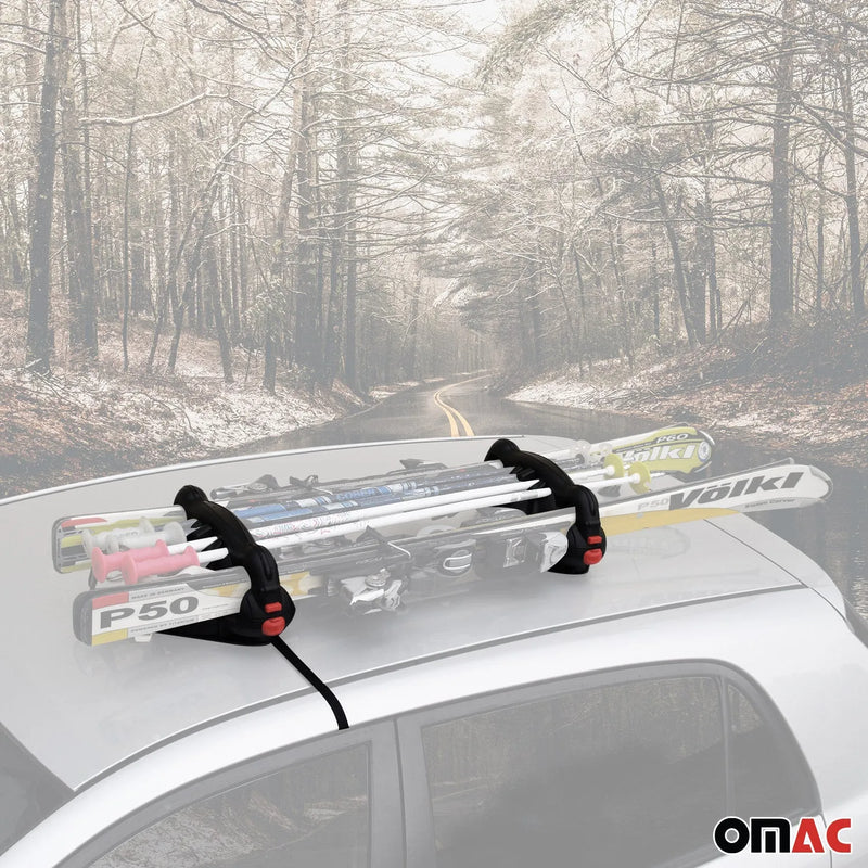 Magnetic Ski Carrier Snowboard Racks Roof Mount Car Black 2 Pcs