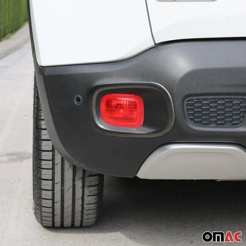 Rear Reflector Lamp Rim Frame for Jeep Renegade 2015-2023 Brushed Dark Steel - OMAC USA