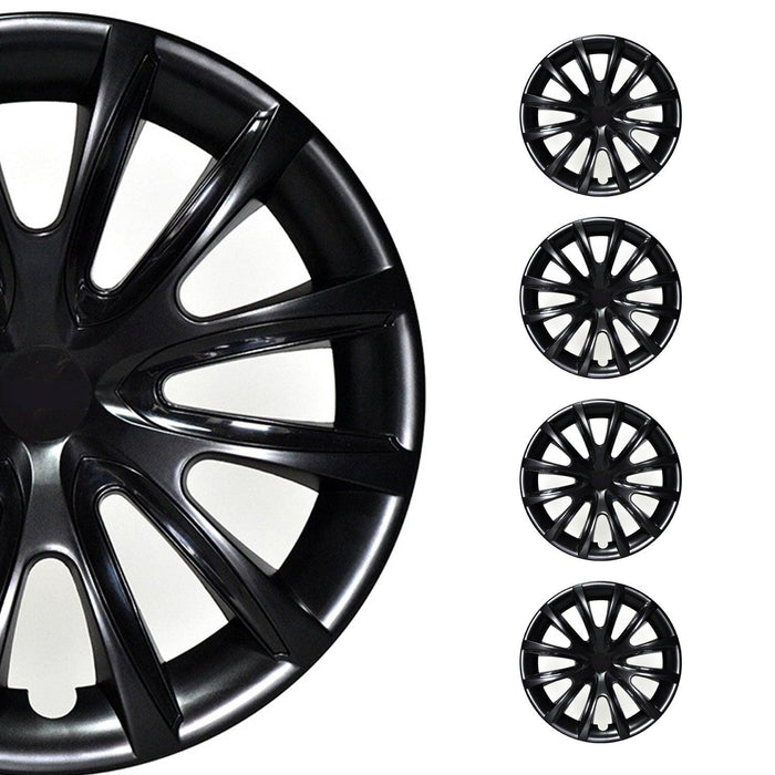 16" Wheel Covers Hubcaps for Hyundai Black Gloss - OMAC USA