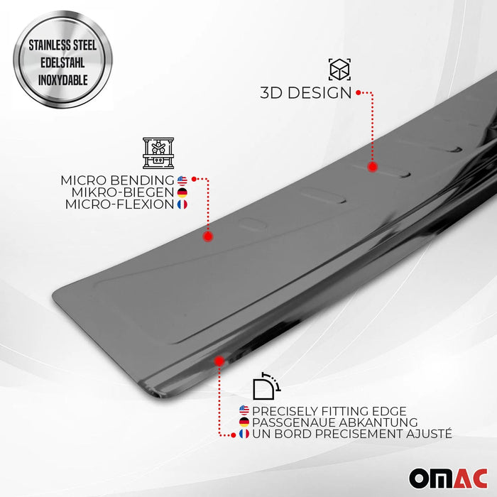 Rear Bumper Sill Cover Guard for Mercedes GLC Class X253 2016-2022 Steel Dark