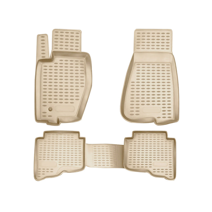 OMAC Floor Mats Liner for Jeep Commander 2005-2010 Beige TPE All-Weather 4 Pcs