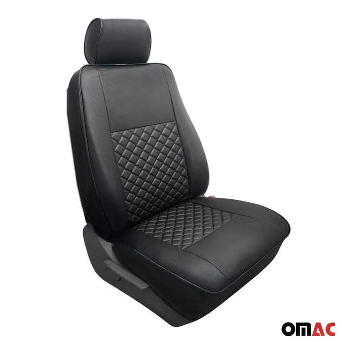 Leather Front Car Seat Covers Protector for Ford Transit 2015-2024 Black