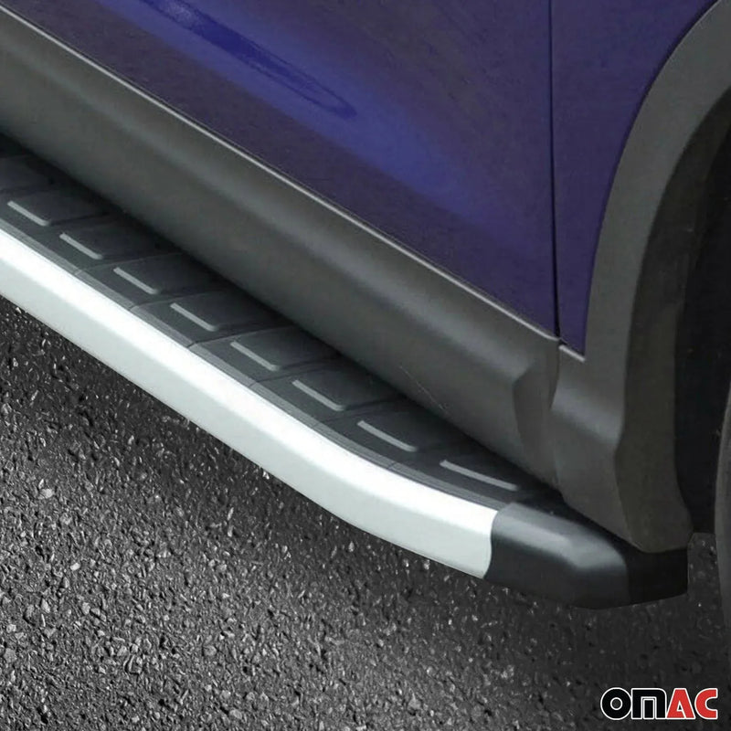 2010-2013 Ford Transit Connect Short Running Boards Side Steps Silver & Black