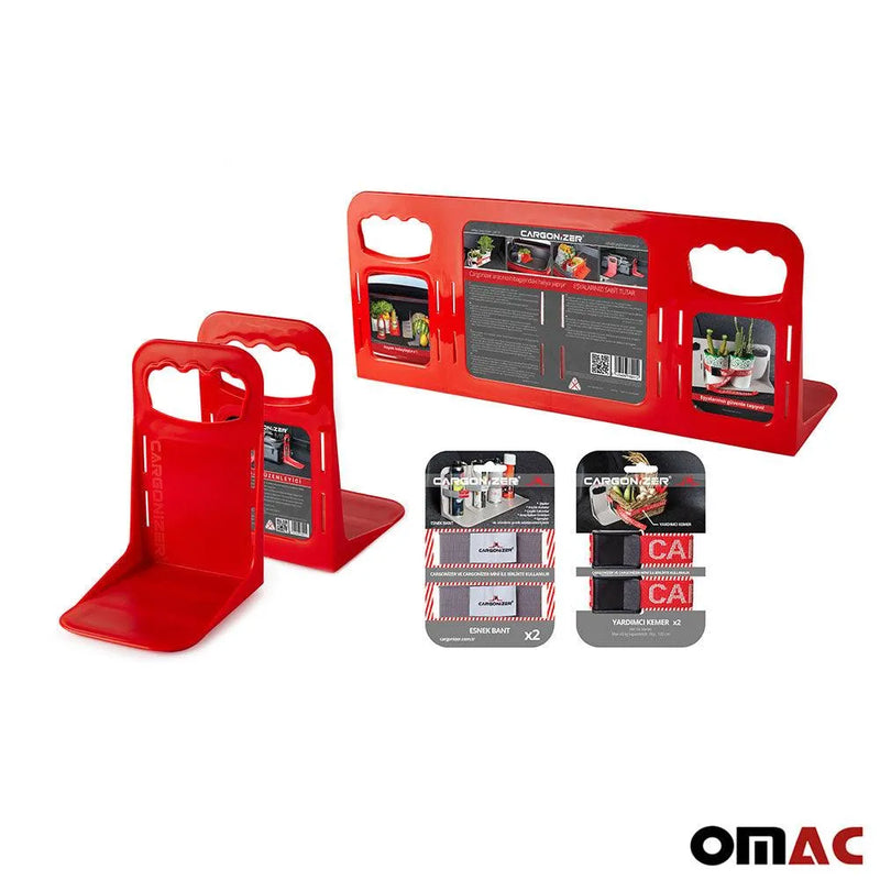 Red Trunk Organizer Stopper Stand 3 Pcs. - OMAC USA